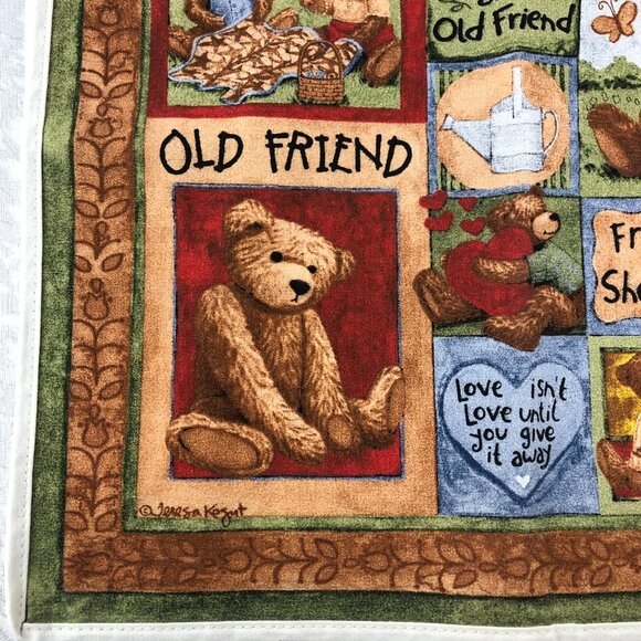 Teresa Kogut Old Friend Teddy Bear Large Canvas Tote Reusable Bag NWT - Picture 9 of 13